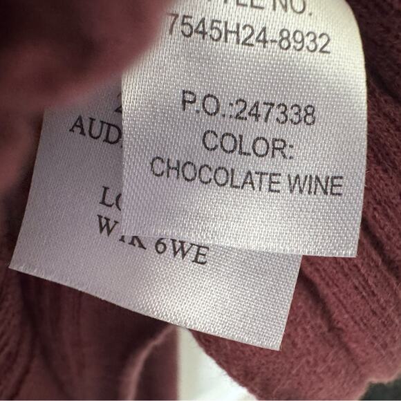 PAIGE Chocolate Wine Sleeveless knit Maxi Dress slit side waist tie bow L - Picture 11 of 12